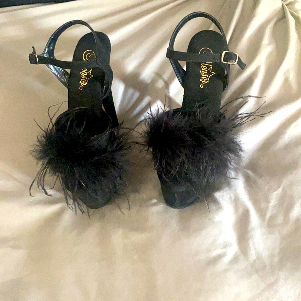 Pleaser Platform Fluffy 6 Inch Heels